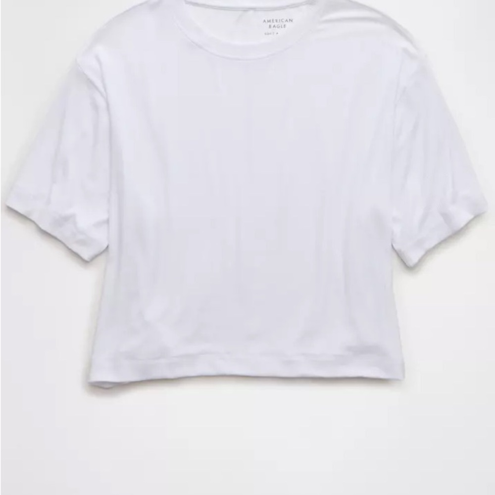 American Eagle Outfitters Soft & Sexy Cropped White Short Sleeve Tee - Picture 2 of 10
